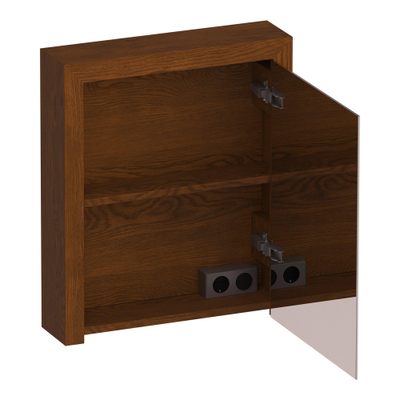 BRAUER Rise spiegelkast – 59x70x15 cm – zonder verlichting – rechtsdraaiende – Eiken bruin