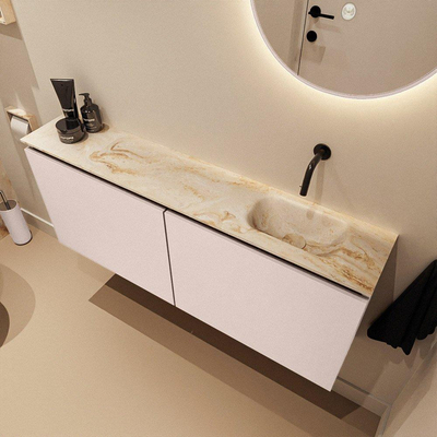 MONDIAZ TURE-DLUX 120cm toiletmeubel Rosee. EDEN wastafel Frappe positie rechts. Zonder kraangat.