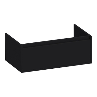 Ichoice Meuble bas Edison 80 Noir mat 80x30x45.5cm MDF (multicouche laqué)