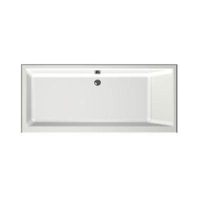 Xens Kristal baignoire à encastrer rectangulaire sans vidange avec trou de trop-plein 250 litres 170x75x48/55cm acrylique edelweiss