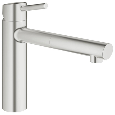GROHE Concetto Mitigeur de cuisine - bec extractible - supersteel brossé