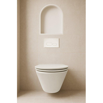 Wiesbaden Demis Inbouwnis - 30x45x10cm - rondboog - mat wit