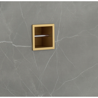 Fortifura Calvi porte-rouleau de toilette - encastré - 17.3x17.3x8.7cm - laiton brossé