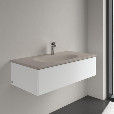 Villeroy & Boch Antao meubelwastafel - 100x50cm - 1 kraangat - met overloop CeramicPlus - mat almond (beige)