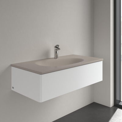 Villeroy & Boch Antao meubelwastafel - 100x50cm - 1 kraangat - zonder overloop CeramicPlus - mat almond (beige)