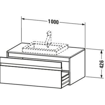 Duravit Ketho Meuble sous-lavabo avec 1 tiroir pour 1 lavabo encastrable 100x42.6x55cm blanc