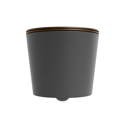 Mondiaz LAVIE WC suspendu – sans bride – 36 x 53 cm – avec abattant softclose – Dark grey (gris), abattant Rust (brun)