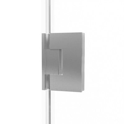 FugaFlow Eccelente Vetro Douchedeur - 70x200cm - scharnieren - deurgreep - vlak - rookglas - Geborsteld RVS