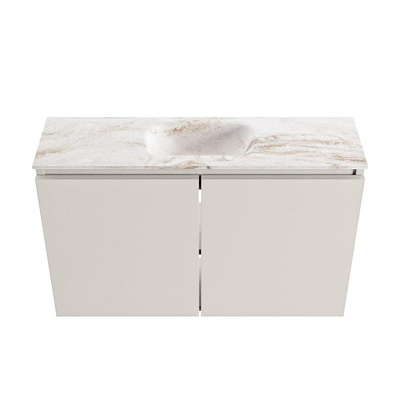 MONDIAZ TURE-DLUX 80cm toiletmeubel Linen. EDEN wastafel Frappe positie midden. Zonder kraangat.