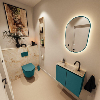 MONDIAZ TURE-DLUX 60cm toiletmeubel Smag. EDEN wastafel Frappe positie midden. Met 1 kraangat.