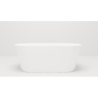 Crosstone by Arcqua Evi solid surface baignoire îlot 180x80x57 mat blanc