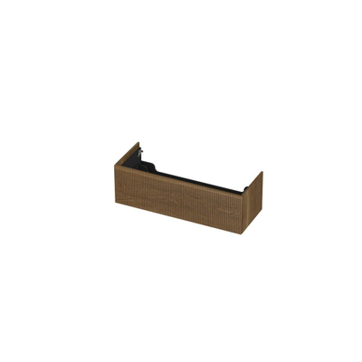 INK Wastafelonderkast - 120x45x37.6cm - 1 lade - push to open - verticaal gefreesd - Eiken - Aqua