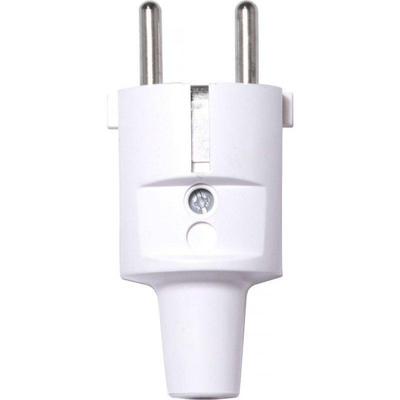 ABL Connectivity Fiche éctrique avec terre de protection IP20 droit RAL9010 blanc