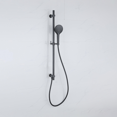 Fortifura Calvi Barre de douche - 90cm - avec coude d'alimentation mural intégré - Noir mat