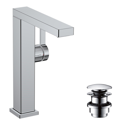 Hansgrohe Tecturis E Eengreeps wastafelkraan - 210 Fine - coolstart - met draaibare uitloop en PushOpen - afvoerplug - hoogglans chroom