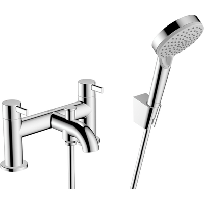 Hansgrohe Zesis mitigeur bain sur gorge - deux poignées - avec douchette - chromé