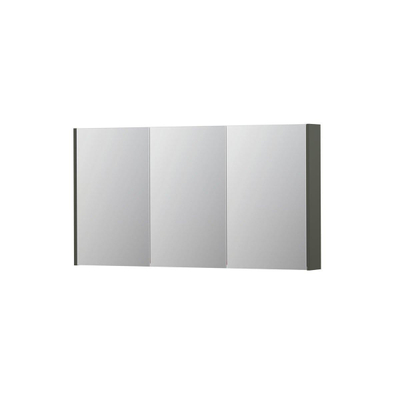 INK SPK2 spiegelkast – 140x74x14 cm – 3 deuren, dubbelzijdige spiegeldeuren – Mat beton groen