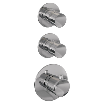 Brauer Chrome Edition Set de douche à encastrer thermostatique avec partie encastrable douche de tête 20cm bras mural douchette stick et barre de douche Chrome
