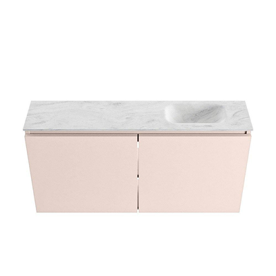 MONDIAZ TURE-DLUX 100cm toiletmeubel Rosee. EDEN wastafel Opalo positie rechts. Zonder kraangat.