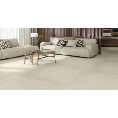 Terravito Savello Ivory carrelage mural et de sol - 60x60cm - 10mm - Carré - rectifié - effet béton - beige mat