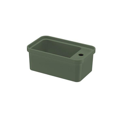 QeramiQ Élan Fontein - 45x27cm - 1 kraangat - keramiek - handdoekbeugel - mat donkergroen