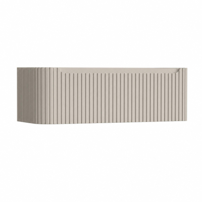 H&R Badmeubelen Juice Wastafelonderkast - 120x45x40cm - linkerhoek afgerond - 3D-front - 1 lade - geïntegreerde greep - beige mat