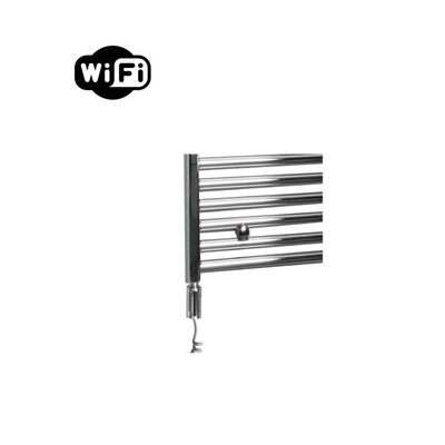 Sanicare HVW Elektrische Radiator - 172x45cm - 671W - wifi - thermostaat - chroom - linksonder - chroom