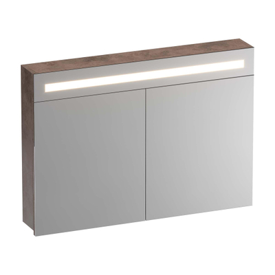 BRAUER Promise armoire de toilette - 100x70x15cm - avec éclairage direct - 2 portes de miroir simple face - Erosion