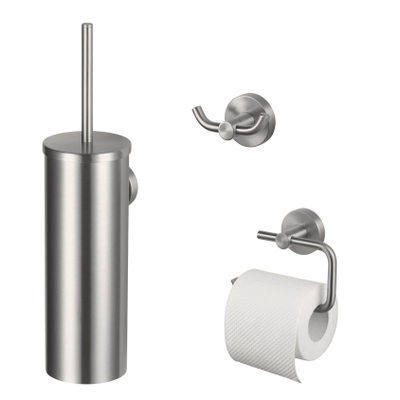 Haceka Kosmos Ensemble WC - 3 pièces - Acier inoxydable brossé