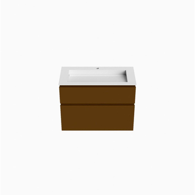 Mondiaz XABI Ensemble de meuble de salle de bains - 90x60x45cm - 2 tiroirs - lavabo AVON talc - central - 1 trou de robinet - Rust