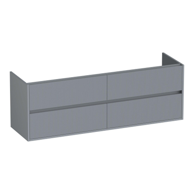 BRAUER Adore Wavy wastafelonderkast 160 4 softclose lades - greeploos - 2 sifon uitsparingen - mat grijs