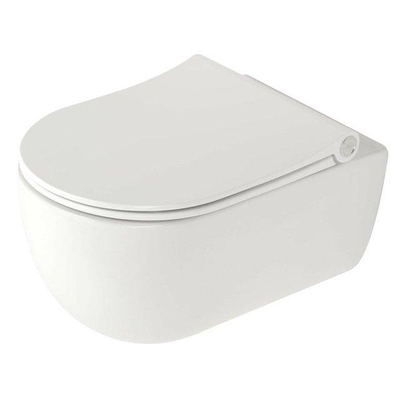 Plieger Kansas Ensemble WC - réservoir encastré UP320 - WC suspendu - compact - abattant Pressalit - softclose - plaque de commande blanche - boutons ronds - blanc