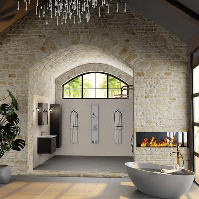 Mondiaz Aivy badmeubelset - 60x45x50cm - 1 kraangat - 1 wasbak talc Keramiek - Midden - 2 lades - Met spiegelkast - MDF Urban