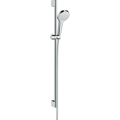 Hansgrohe Croma Select S Vario ensemble barre de douche avec douchette Croma Select S Vario EcoSmart 90cm avec flexible Isiflex`B 160cm blanc/chrome