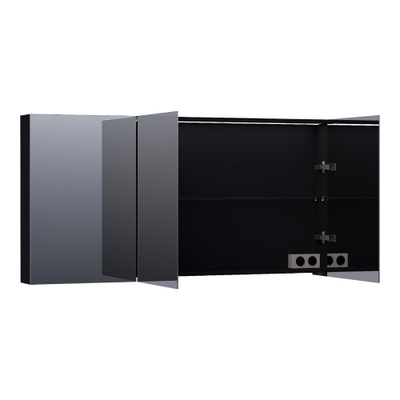 BRAUER Impress Deluxe spiegelkast – 139x70x15 cm – indirecte LED – Zwart mat