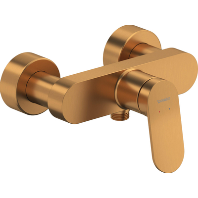 Duravit Wave Douchekraan - eengreeps - omstel - koppelingen - HOH=15cm - brons geborsteld