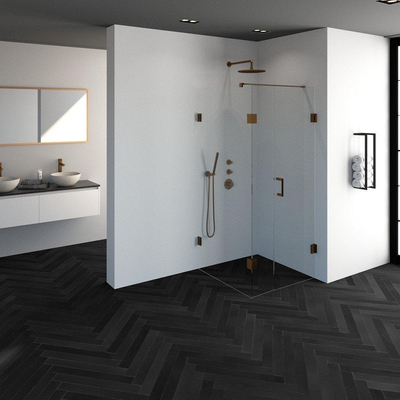 BRAUER Create douchecabine vierkant 3-delig 90x90cm profielloos met antikalk en 8mm veiligheidsglas koper SHOWROOMMODEL