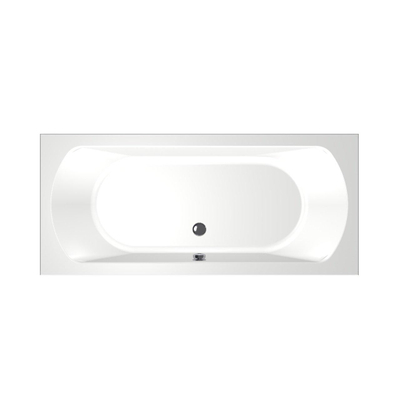 Xenz Lagoon Duobad - 180x80x53 - afvoer Midden - acryl - wit