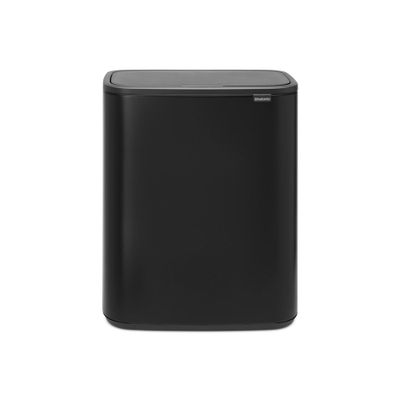 Brabantia Bo Touch Bin Poubelle - 2x30 litres - 2 seaux intérieurs en plastique - noir mat