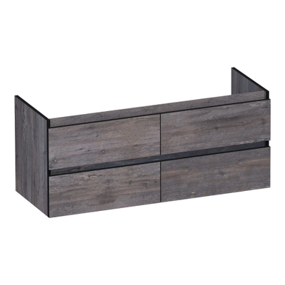 BRAUER Joy Edge wastafelonderkast 120 4 softclose lades - greeploos - 2 sifon uitsparingen - Driftwood