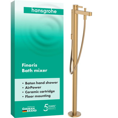Hansgrohe Finoris mitigeur bain-douche - sur pied - monocommande - avec inverseur - bronze