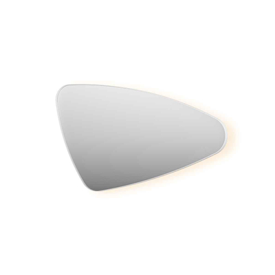 INK SP23 Miroir - 120x4x70cm - LED en bas et en haut changement de couleur - dimmable - organique - dans un cadre en acier - à droite aluminium blanc mat