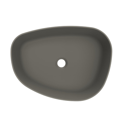 Arcqua Rocker vasque - pose - organique droite - 50x37cm - mat quartz gris