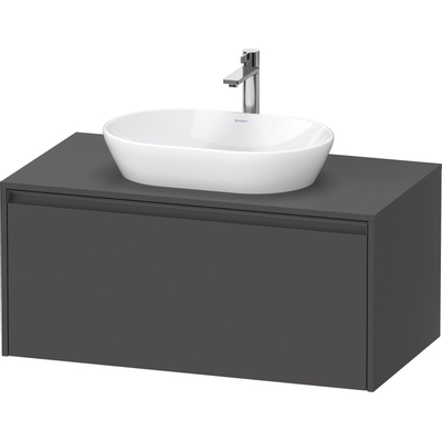 Duravit Ketho.2 Wastafelonderbouwkast - inclusief consoleplaat - met 1 lade - 100x55x45.9cm - met handgreep antraciet - grafiet mat