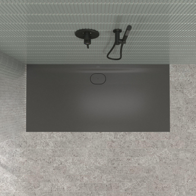 Villeroy & Boch Ecora douchebak - 170x80x3.5cm - afvoer lange zijde - anthracite (antraciet)
