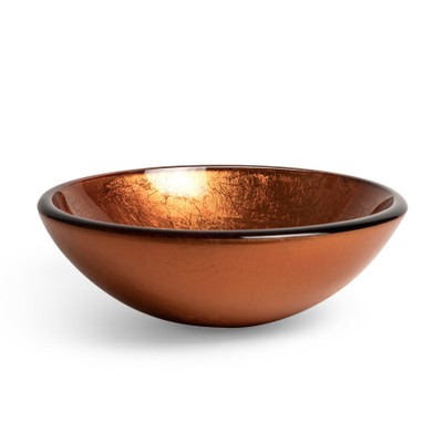 Saniclass Pesca Vasque à poser - 30x10,5cm - rond - verre trempé - marron rouge
