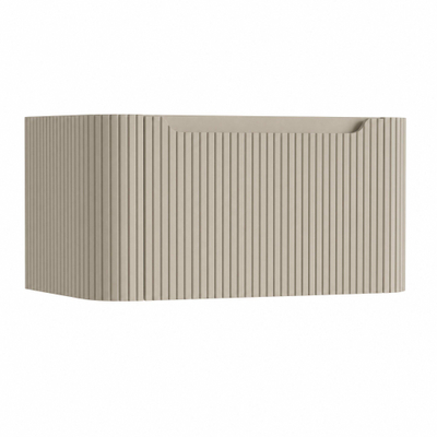H&R Badmeubelen Juice Wastafelonderkast - 80x45x40cm - afgeronde hoeken - 3D-front - 1 lade - geïntegreerde greep - beige mat