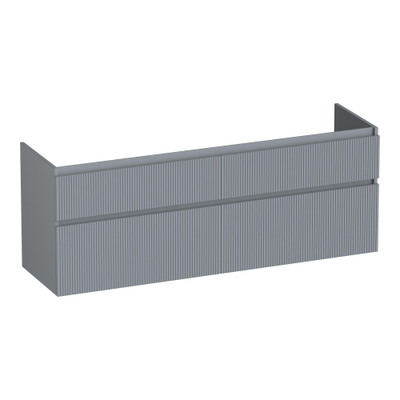 BRAUER Delight Wavy meuble sous-lavabo 160 4 tiroirs softclose - sans poignée - 2 découpes pour siphon - gris mat