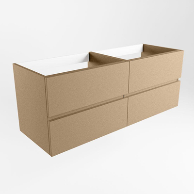 Mondiaz VICA Meuble sous vasque - 130x45x50cm - 4 tiroirs - softclose - 2 découpes gauche et droite - Oro