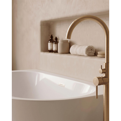 ZEZA Pure baignoire semi-îlot - 170x80x58cm - acrylique - blanc brillant